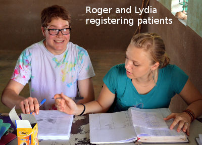 Roger and Lydia registering patients